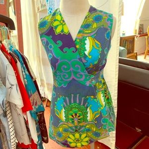 🤩 PEGGY & JOHNNY Vtg wrap blouse